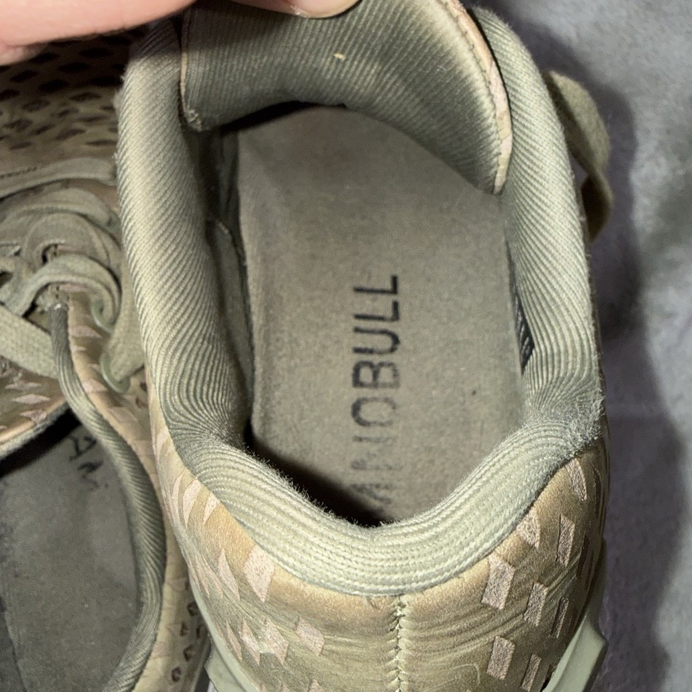 No Bull Perforated Olive Running Shoes Mens 7.5 Womens 9 CrossFit Walking Run - Picture 10 of 14